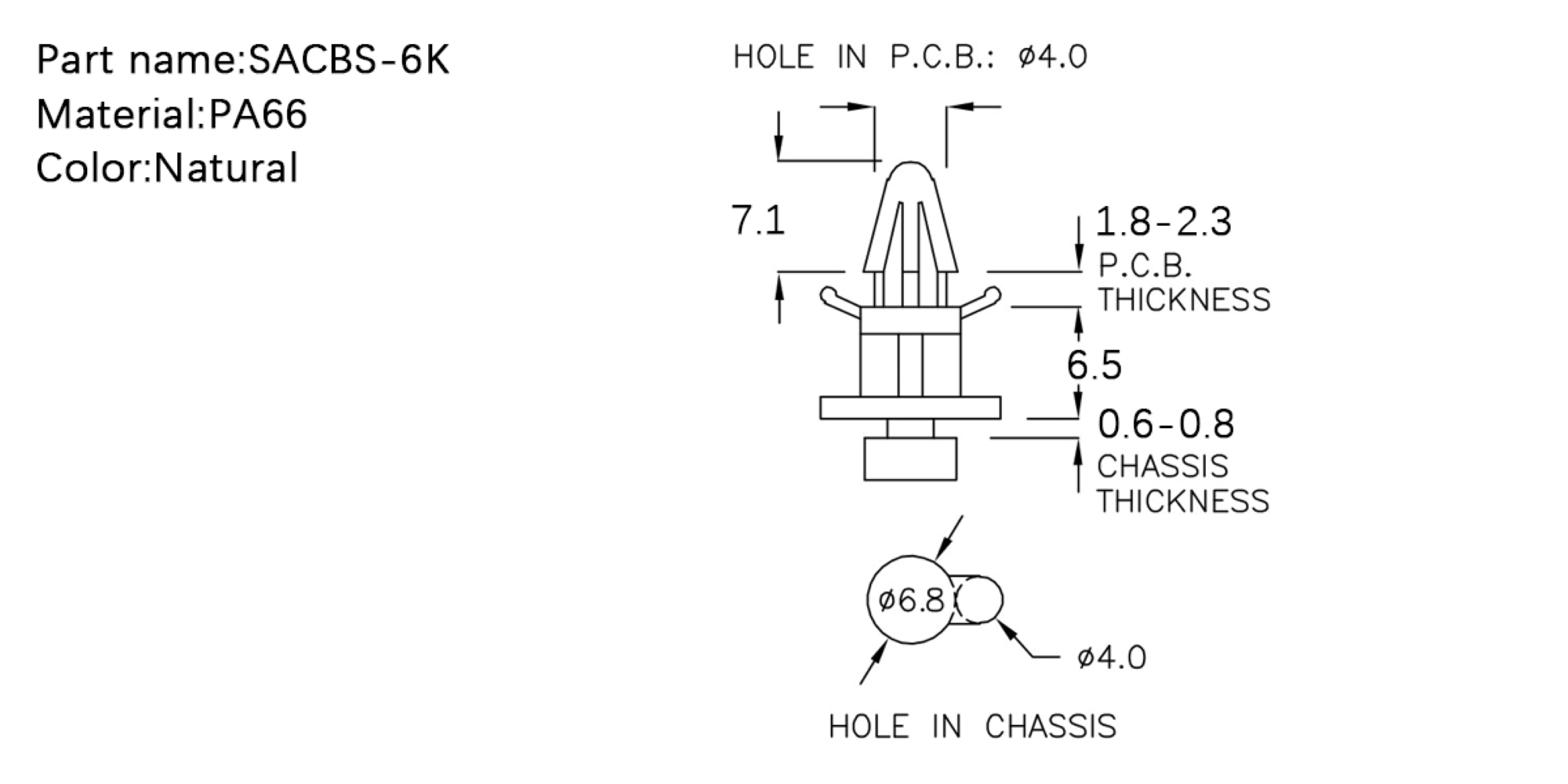  PCB Standoff SACBS-6K